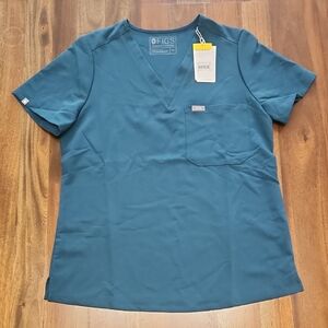 Figs Scrubs Catarina Top Caribbean Blue M *See Description*